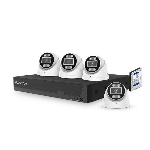 Kit vidéosurveillance numérique PoE 4 caméras T5EP avec disque dur 2T inclus - Foscam
