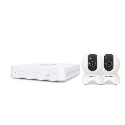 Kit vidéosurveillance numérique Full HD 2 caméras intérieures X5 Blanc- Foscam 