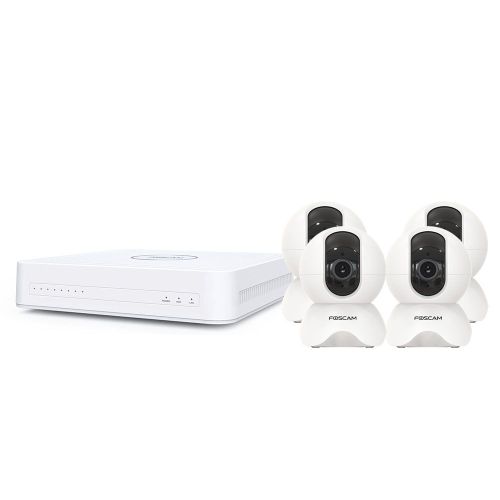 Kit vidéosurveillance numérique Full HD 4 caméras intérieures X5 Blanc- Foscam 